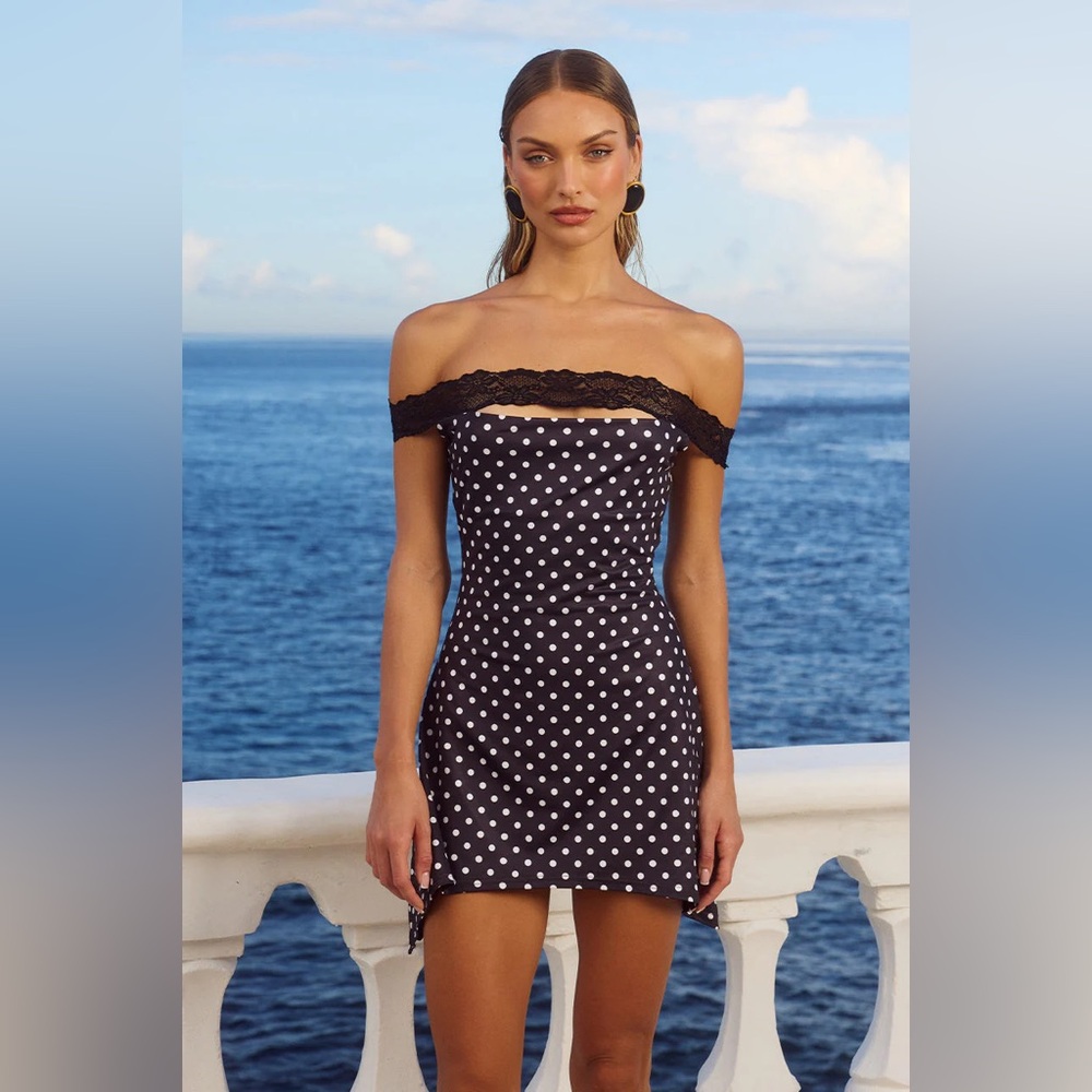 ZURI MINI DRESS - BLACK POLKA